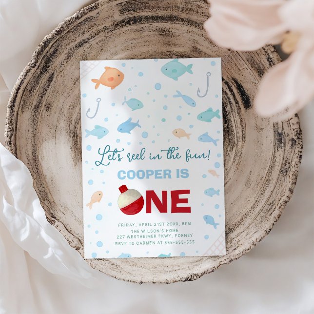 Invitación El tambor en la pesca divertida el primer cumpleañ (Subido por el creador)