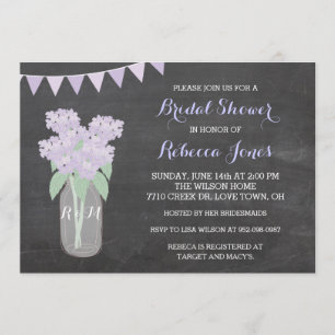 Invitación El tarro de albañil del Hydrangea de la pizarra