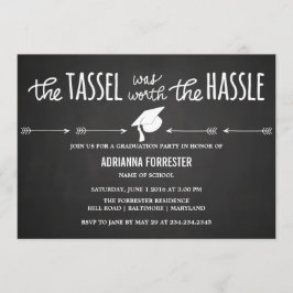 Invitación El Tassel Valía La Cuta De Los Chalkboard
