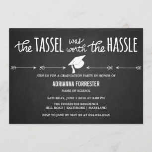 Invitación El Tassel Valía La Cuta De Los Chalkboard