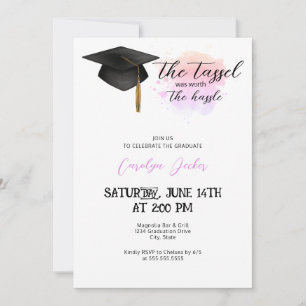 Invitación El Tassel Valía La Graduación De La Dificultad