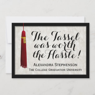 Invitación El Tassel valía la pena la graduación complicada d