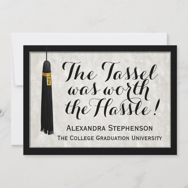 Invitación El Tassel valía la pena la graduación de la univer (Anverso)