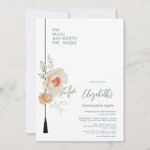 Invitación El Tassel Verde Azul valía La Pena Graduación