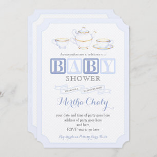 Invitación El té de Baby Shower en España invita a los niños