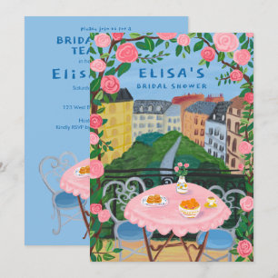 Invitación El té personalizado de París sobre el Balcony Brid