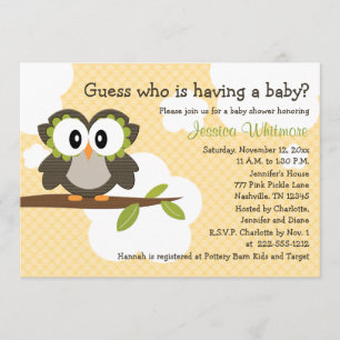Invitación El tema de búho Baby Shower invita a las invitacio