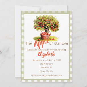 Invitación El tema de la ducha de mi bebé de la Manzana de lo