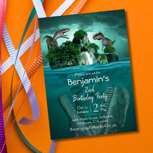 Invitación El tema de los dinosaurios es simple, moderno y de
