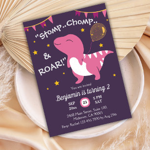 Invitación El tema de los dinosaurios Stomp, Chomp & Roar! Se