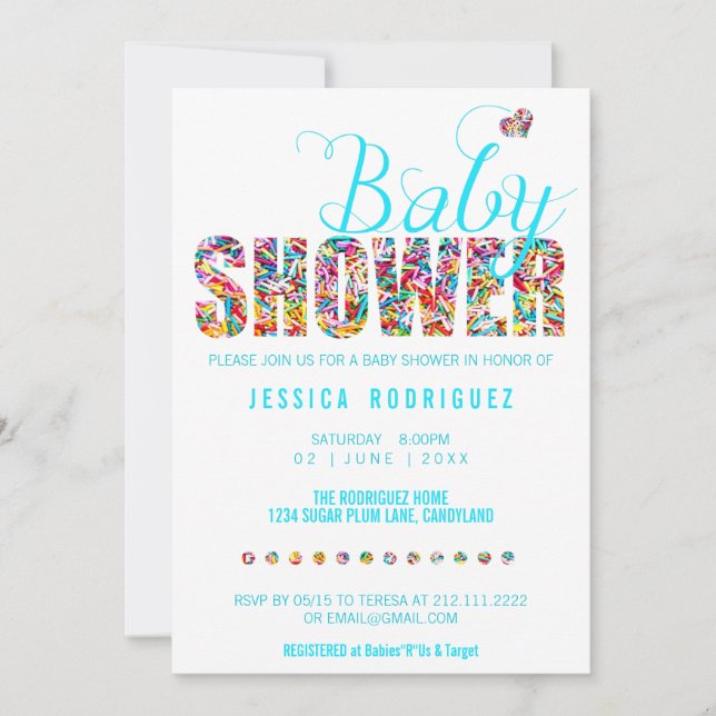 Invitación El tema del canto Fiesta de Baby Shower es un chic (Anverso)