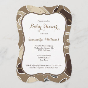 Invitación El tema lindo Baby Shower del vaquero invita a