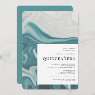 Invitación El Tema Moderno Bajo El Mar Quinceañera