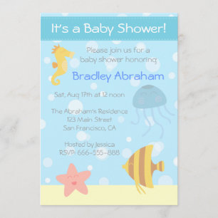 Invitación El tema subacuático Baby Shower invita