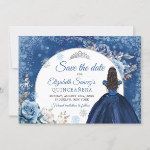 Invitación El temblor de nieve del invierno azul de la marina