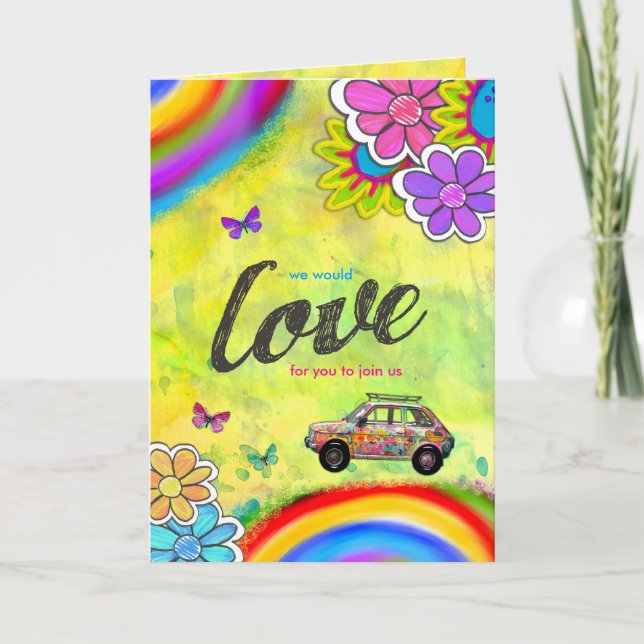 Invitación El teñido anudado del Hippie de la CROMATOGRAFÍA (Anverso)