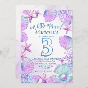 Invitación El tercer cumpleaños de la Sirenita