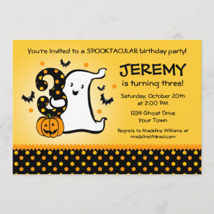 Invitación El tercer cumpleaños del pequeño fantasma