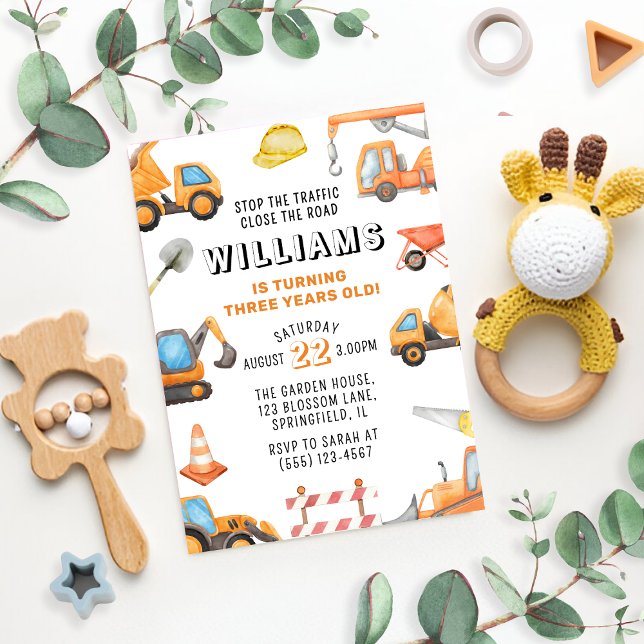 Invitación El tercer Fiesta de cumpleaños de la construcción (Subido por el creador)