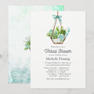Invitación El Terrario de Vidrio Suculenta Baby Shower virtua