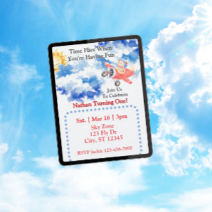 Invitación El tiempo vuela, Oso Avión cumple 1 año