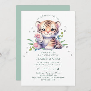 Invitación El tigre animal lindo tigre estrellas Baby Shower 
