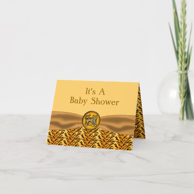 Invitación El tigre de bebé lindo raya Baby Shower (Anverso)