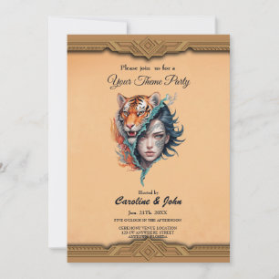 Invitación El tigre y la mujer, fuerza y gracia.