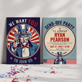 Invitación El Tío Vintage Sam El Ejército Estadounidense Se V