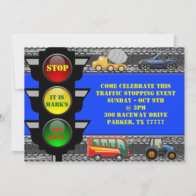 Invitación El tractor del autobús del camión volquete del (Anverso)