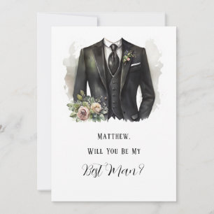 Invitación El traje y la flor del hombre serán mis mejores ho