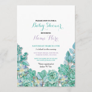 Invitación El trullo floral de los Succulents del fiesta de