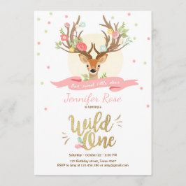 Invitación El un cumpleaños salvaje de los ciervos invita a
