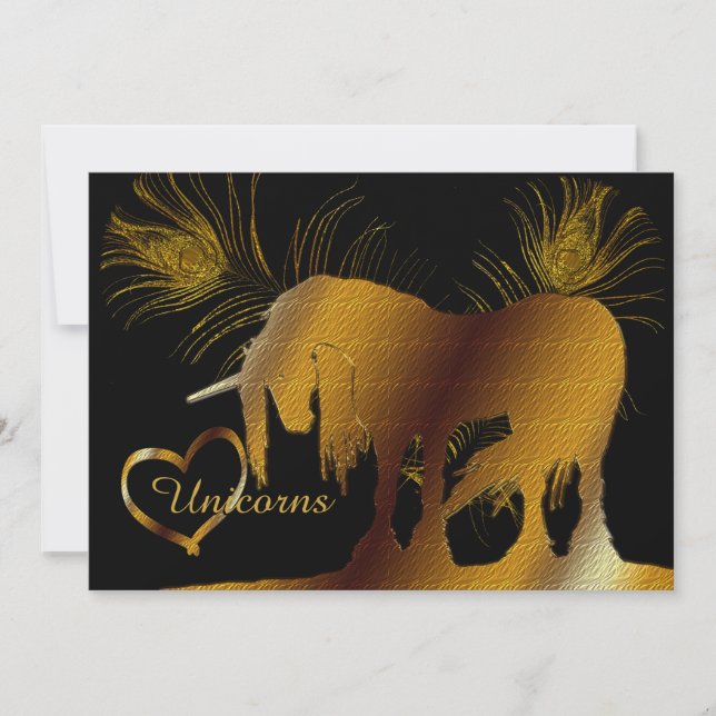 Invitación El unicornio dorado (Anverso)