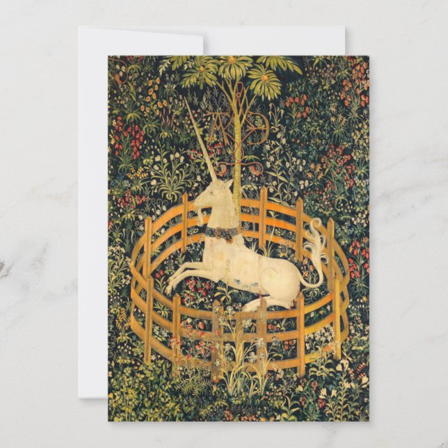 Invitación El unicornio en cautiverio (Anverso)