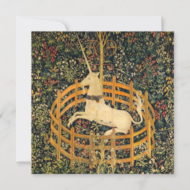 Invitación El unicornio en cautiverio (Anverso)