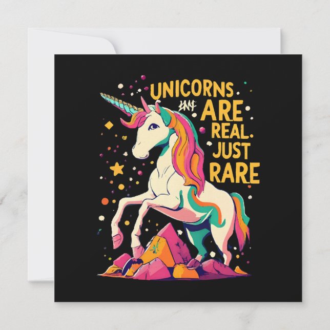 Invitación El unicornio es muy raro (Reverso)