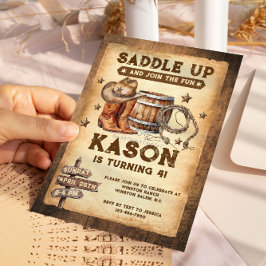 Invitación El vaquero occidental del país de la montura
