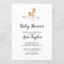 El venado acuarela de Baby Shower blanco