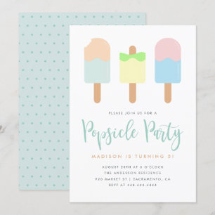 Invitación El verano dulce Pastel Popsicle Fiesta niños cumpl
