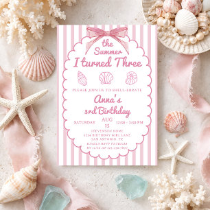 Invitación El Verano en que Cumplí Tres Playa Rosa 3er Cumple
