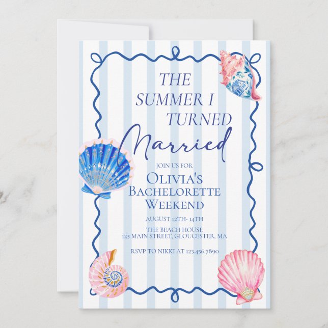 Invitación El verano en que me casé soltera de la costa (Anverso)