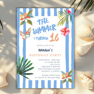 Invitación El verano que cumplí 16 Fiesta de cumpleaños dieci