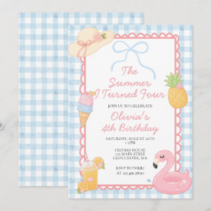 Invitación El verano que cumplí cuatro Cumpleaños costero núm