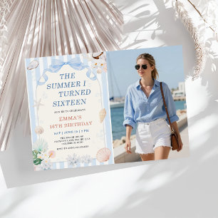 Invitación El verano que cumplí dieciséis Cumpleaños con conc