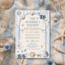 Invitación El verano que cumplí quince Cumpleaños costero