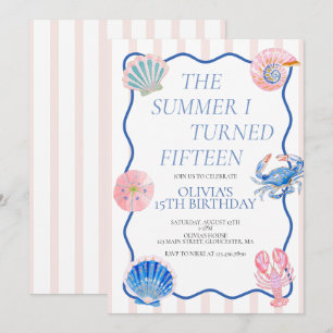 Invitación El verano que cumplí quince cumpleaños costero