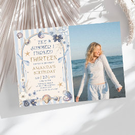 Invitación El verano que cumplí trece Cumpleaños costero
