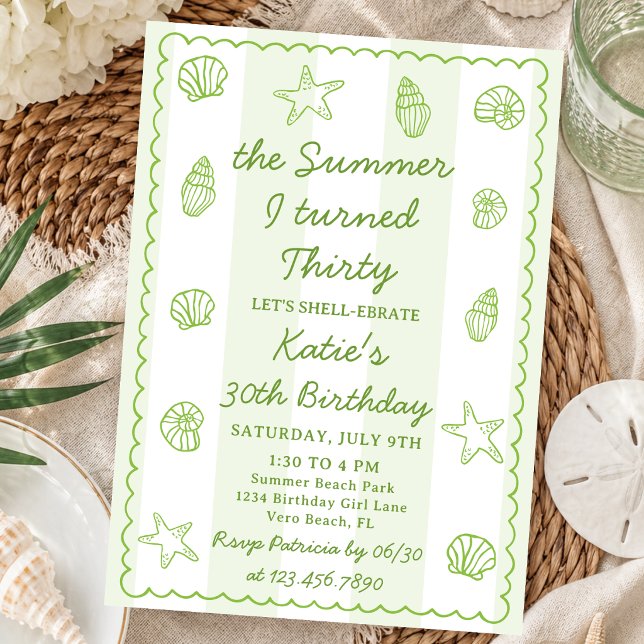 Invitación El verano que cumplí treinta Cumpleaños 30 de Sage (Subido por el creador)