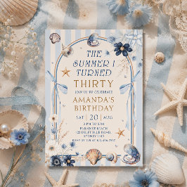 Invitación El verano que cumplí treinta Cumpleaños costero